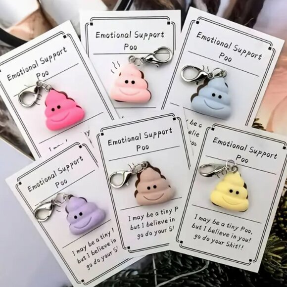 Accessories - Emotional Support Poo Keychain (blue/ light beige available)